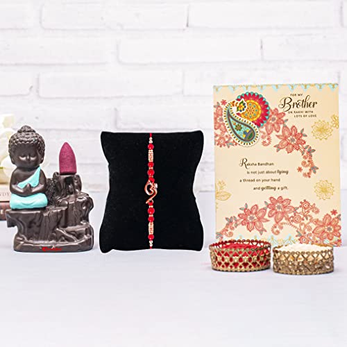 ARCHIES Rakhi for Brother on Rakshabandhan | Buddha Idol Combo Set with 1 Special Rakhi for Bhaiya/Bro/Bhai with Card (Pack of 4) AR-14 - Image 4