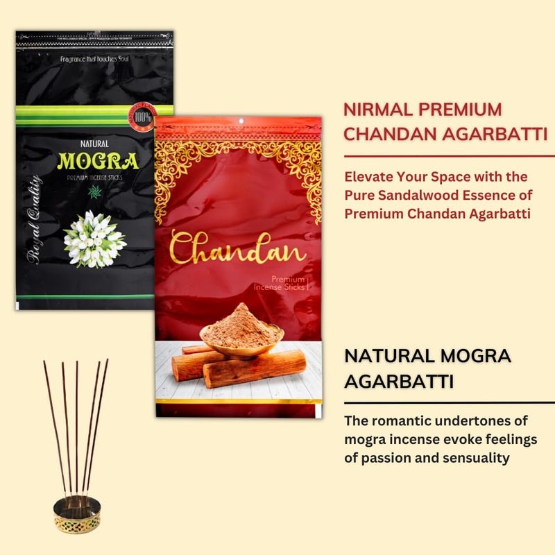 Nirmal Premium Agarbatti Zipper for Puja and Meditation | Exclusive Pack of 4 Zipper Pouch | Fragnance - Chandan, Mogra, Cool Water, Pineapple | Premium Agarbatti Sticks | 440 gm  - Image 4