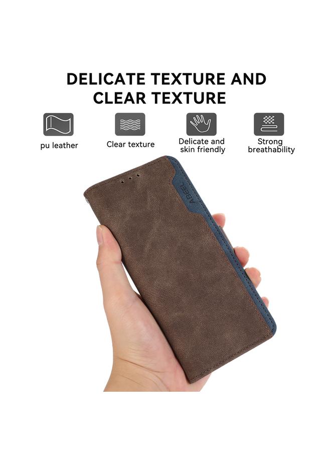 S-TOP Case For Motorola Edge 50 5G Global ABEEL Color Block Magnetic RFID Leather Phone Case - Image 4