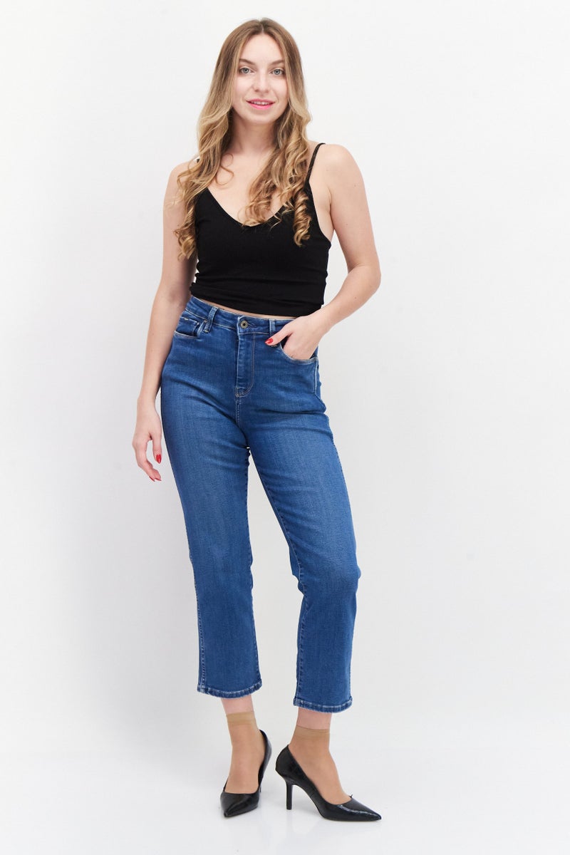 Pepe Jeans Women Slim Fit High Waist Denim Jeans, Blue - Image 3