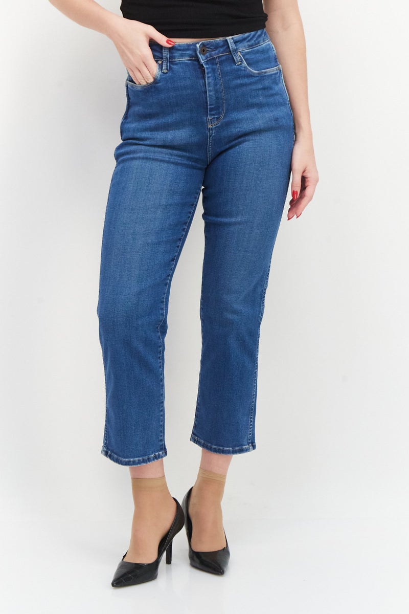 Pepe Jeans Women Slim Fit High Waist Denim Jeans, Blue - Image 1