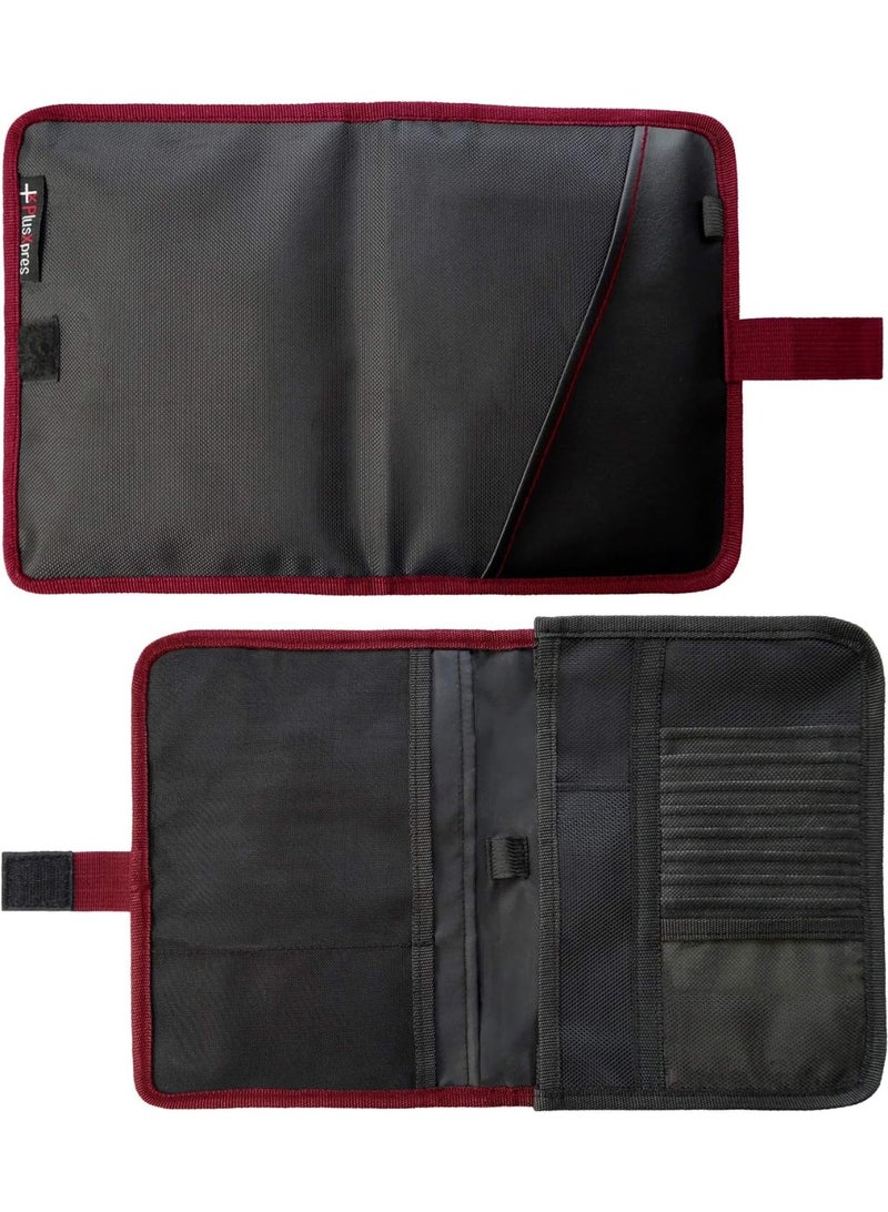 PlusXpres Glove Box Compartment Organizer - Car Document Holder - Owner Manual Case Pouch - Vehicle Storage Wallet for Registration & Insurance Card - Premium Auto Paperwork Holder - Log Book included - Red - Image 4