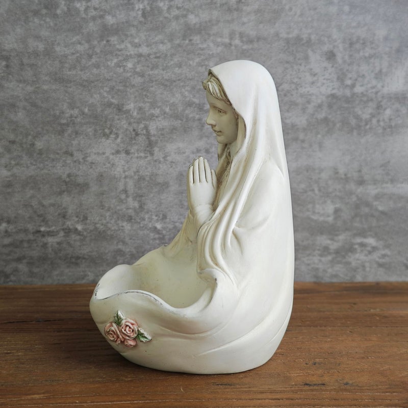BC BUILDCLASSIC BC Catholic Blessed Virgin Mary Statue, Holy Mother Figure, Tabletop Rosary Jewelry Holder, Brithday Gift to Mom, Catholic Home Decor 5.5â€ H, Classical Renaissance Sculpture, Handmade by Buildclassic - Image 5