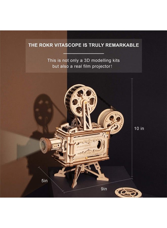 ROKR 3D Wooden Puzzles Vitascope for Adults - Model Building Kits Mechanical Construction for Adults to Build, Educational Brain Teaser DIY Crafts Kits, Halloween Collection Gifts for Men (Vitascope) - Image 4