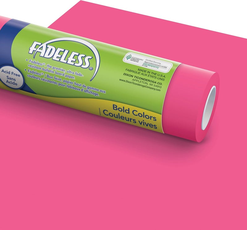 Fadeless Bulletin Board Art Paper, Magenta, 48" x 12', 1 Roll - Image 2