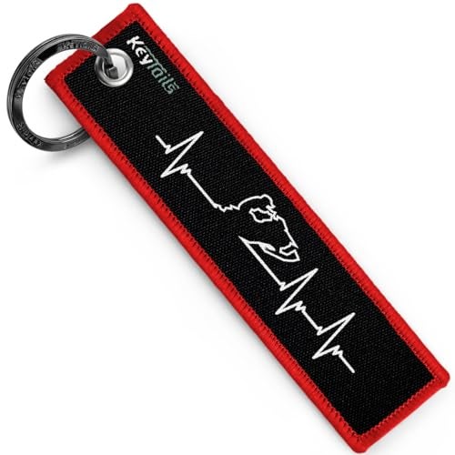 KEYTAILS Keychains, Premium Quality Key Tag for Snowmobile, Sled [Snowmobile - Heartbeat] - Image 1