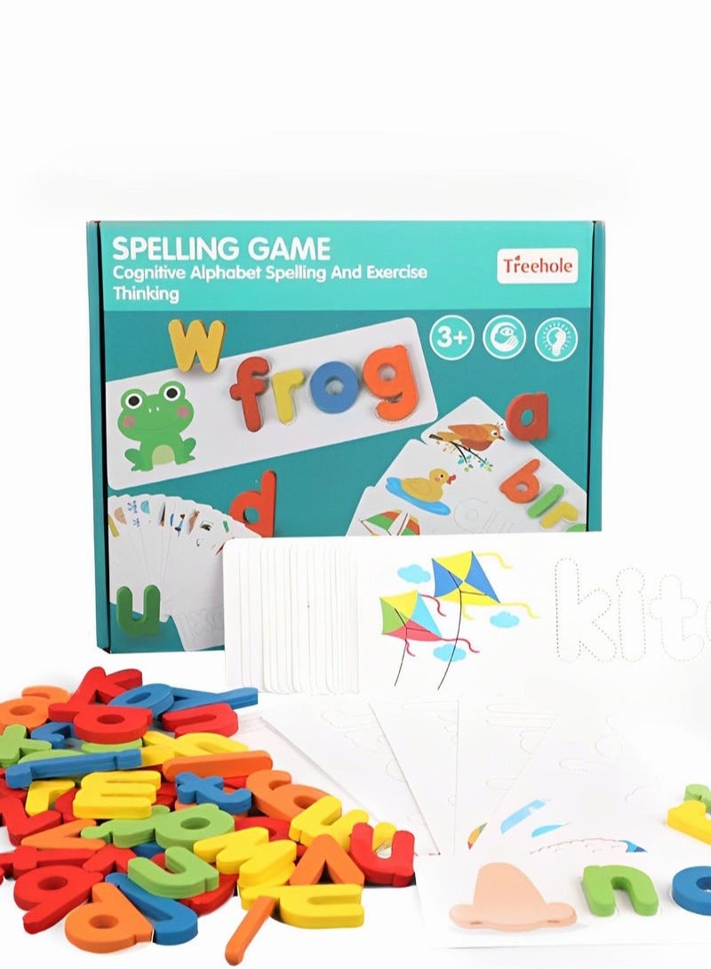 دوركو لعبة الحروف الأبجدية للأطفال الصغار - 28 بطاقة تعليمية - 56 كلمة مختلفة - لعبة خشبية - Image 2