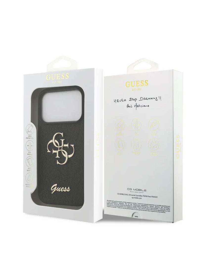 GUESS IPhone 17 Pro Max PU Glitter Case With Big 4G Metal Logo / Ultra Slim / Lightweight Design / Easy Installation - Black - Image 2