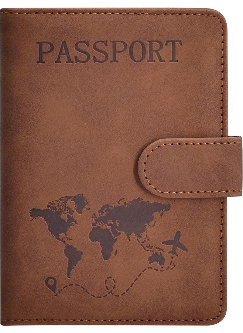 Generic Passport Holder for Travel Essentials, Passport Wallet Cover Case for Travel Must Haves Accessories,Passport Book Holders for Women and Men Brown  - Image 1