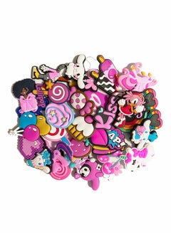 KASTWAVE Shoe Decoration Charms 50 Pcs Random Jibbitz Charms Croc Accessories PVC Shoe Charms for Crocs Shoes & Bracelets Wristband Party Gifts  for Adult Girls Women Kids  - Image 1