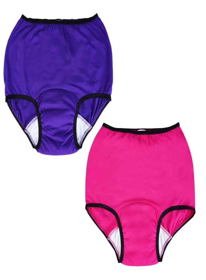 Wemyc Incontinence Underwear For Women I Hipster Style I Washable & Reusable I For Medium Leaks I Adult Diaper I Bedwetting Panty I Colour Raspberry & Purple (3XL) - Image 1