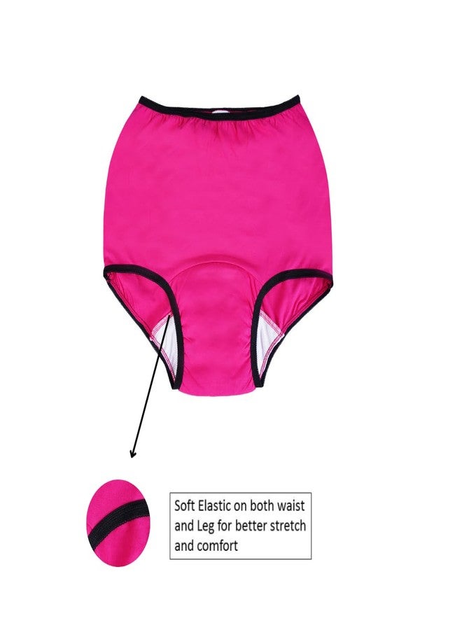 Wemyc Incontinence Underwear For Women I Hipster Style I Washable & Reusable I For Medium Leaks I Adult Diaper I Bedwetting Panty I Colour Raspberry & Purple (3XL) - Image 3