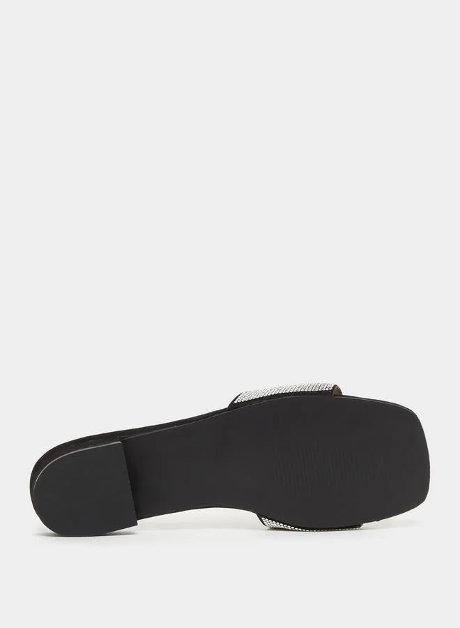 Styli Styli Embellished Ribbon Flat Sandals