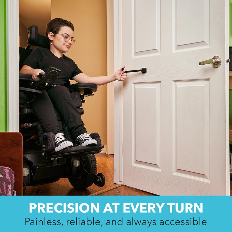 T-Pull Manual Door Closer for Wheelchair Users - Canadian Made Accessibility Aid - Swivel Design for Interior/Exterior Doors (Black ABS) - Image 5