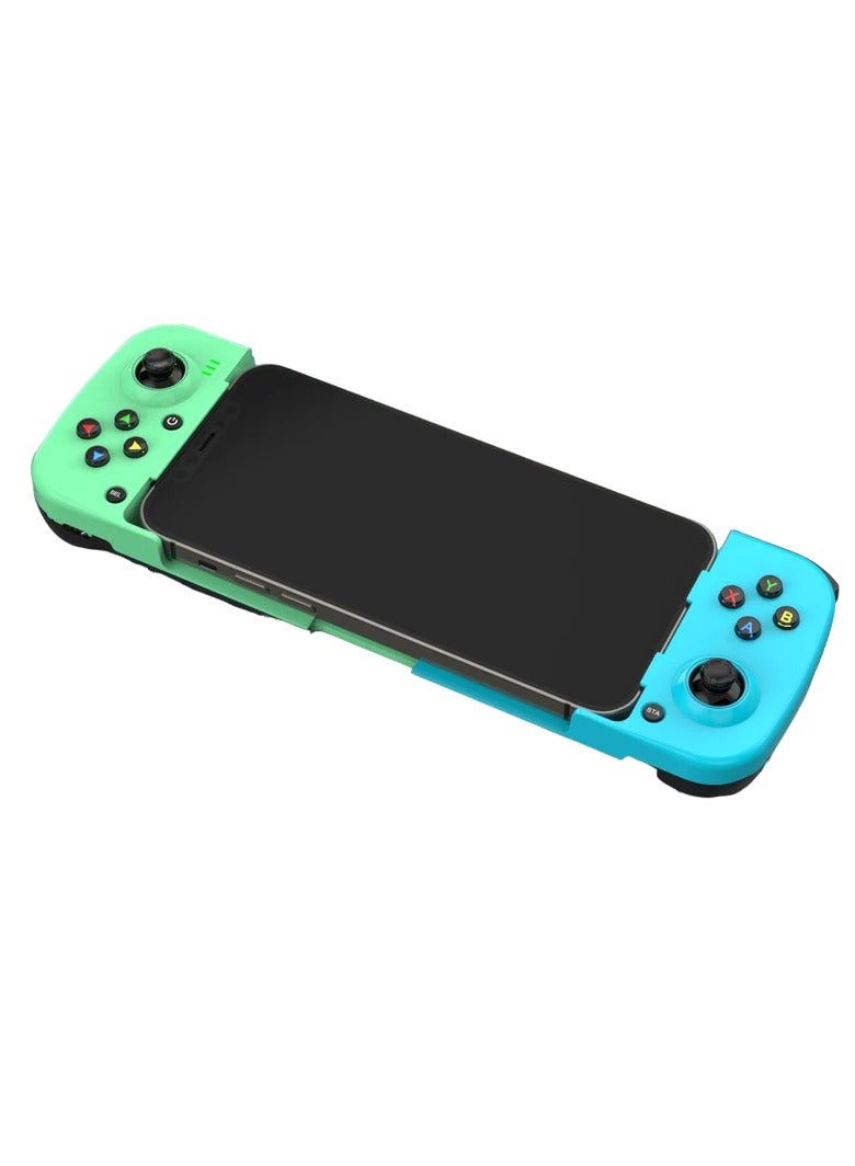 Mobile Game Controller, Bluetooth 5.0 Wireless Stretchable Gamepad, Ergonomics Design Plug And Play Game Controller, Non Slip Grip Retractable Joystick For Mobile Phone, (Blue Green) - Image 1