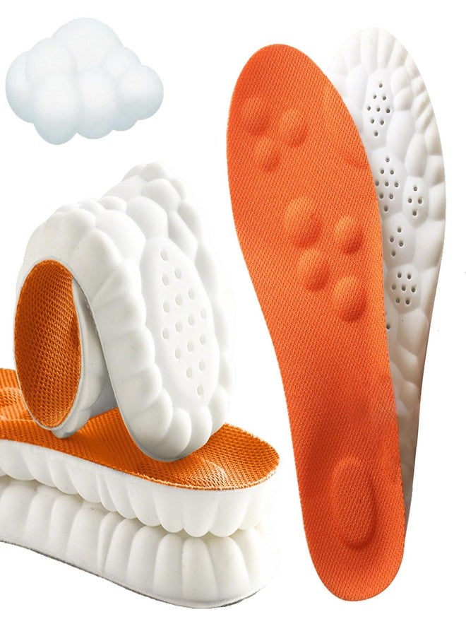 sunerme 2 Pairs Steppers Insoles for Men Women, Cloud Like Massage Insole, Men's Comfortble Steppers Shoe Insoles Inserts, Breathable Memory Foam with Arch Surpport (Orange, Men 11.5-12.5/Women 13-14) - Image 1