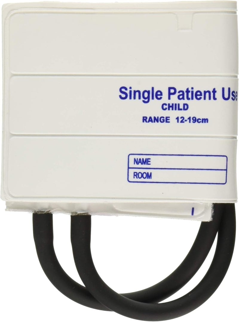 MABIS Single Patient Use Disposable Blood Pressure Cuffs with Universal Connectors Two Tubes Child Size 1219 cm 5 count