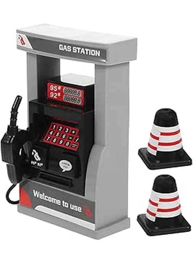 Mini Gas Station Model Toy Realistic Design Road Cone Safe Material For Kids - Image 1