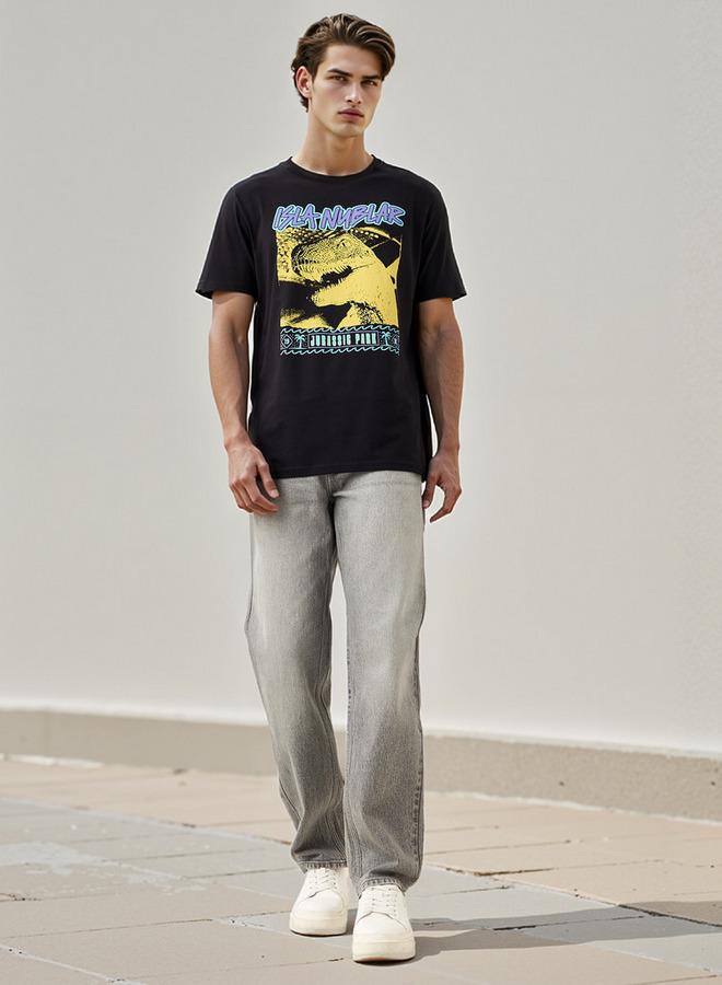 SP Characters Regular Fit Jurassic Park Print Crew Neck T-shirt - Image 2