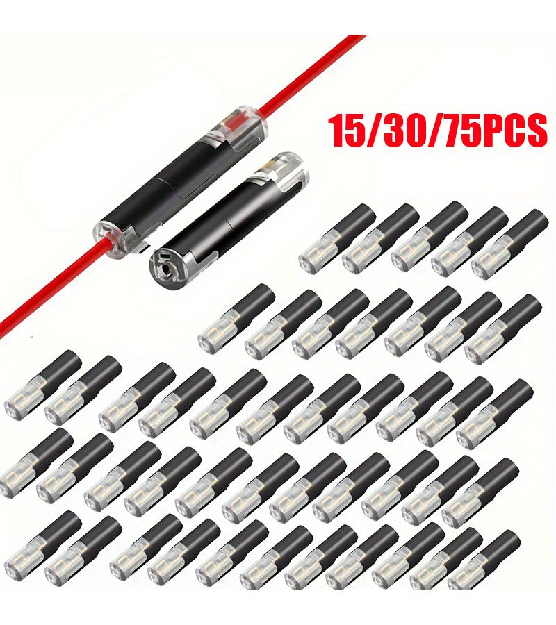 Black Terminals 75pcs 1 Pin Plug And Play Universal Quick Connect No Soldering Required - Image 2