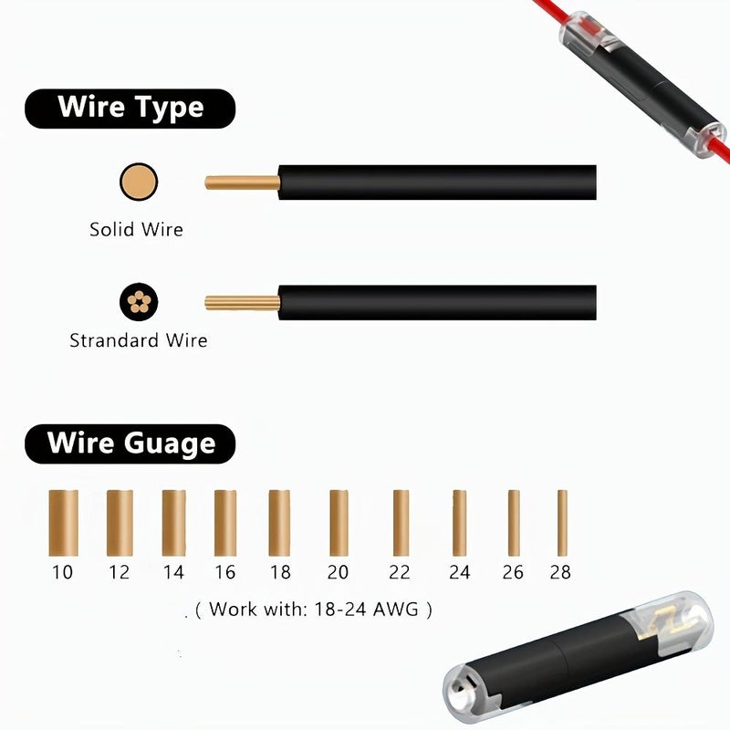 Black Terminals 75pcs 1 Pin Plug And Play Universal Quick Connect No Soldering Required - Image 1