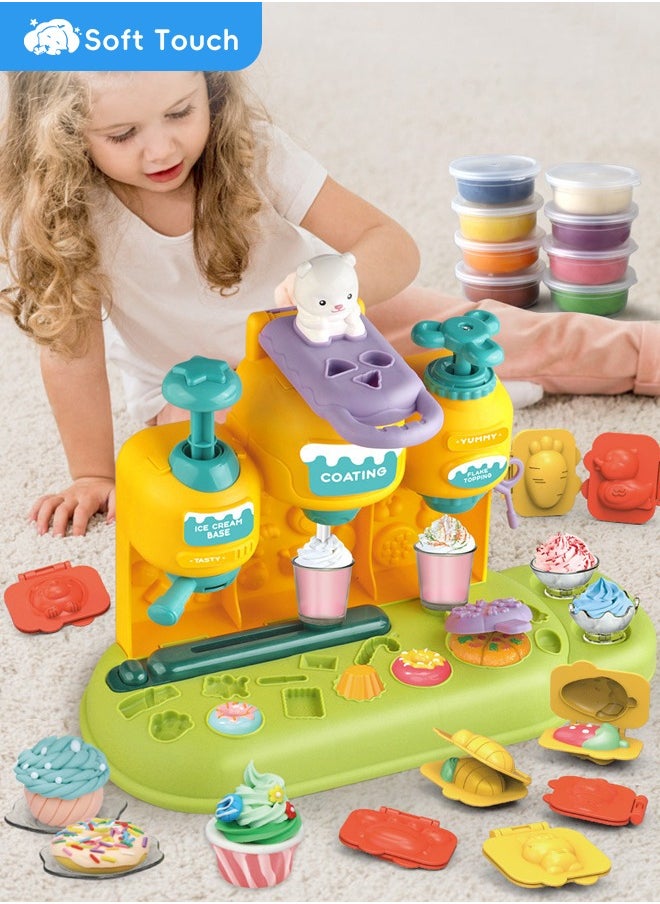 Soft Touch 23 Pcs Color Dough Set for Kids Children's Color Clay Kit Non-toxic Non-stick Lightweight Play Dough Toys DIY Ice Cream Machine Dough Kit Girl PlayHouse Toy  - Image 2