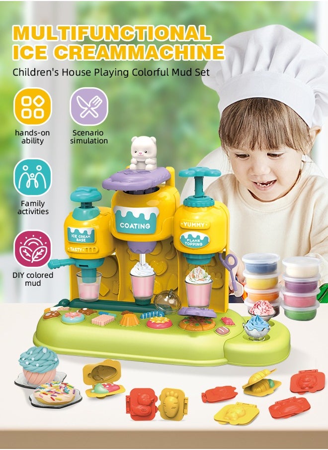 Soft Touch 23 Pcs Color Dough Set for Kids Children's Color Clay Kit Non-toxic Non-stick Lightweight Play Dough Toys DIY Ice Cream Machine Dough Kit Girl PlayHouse Toy  - Image 3