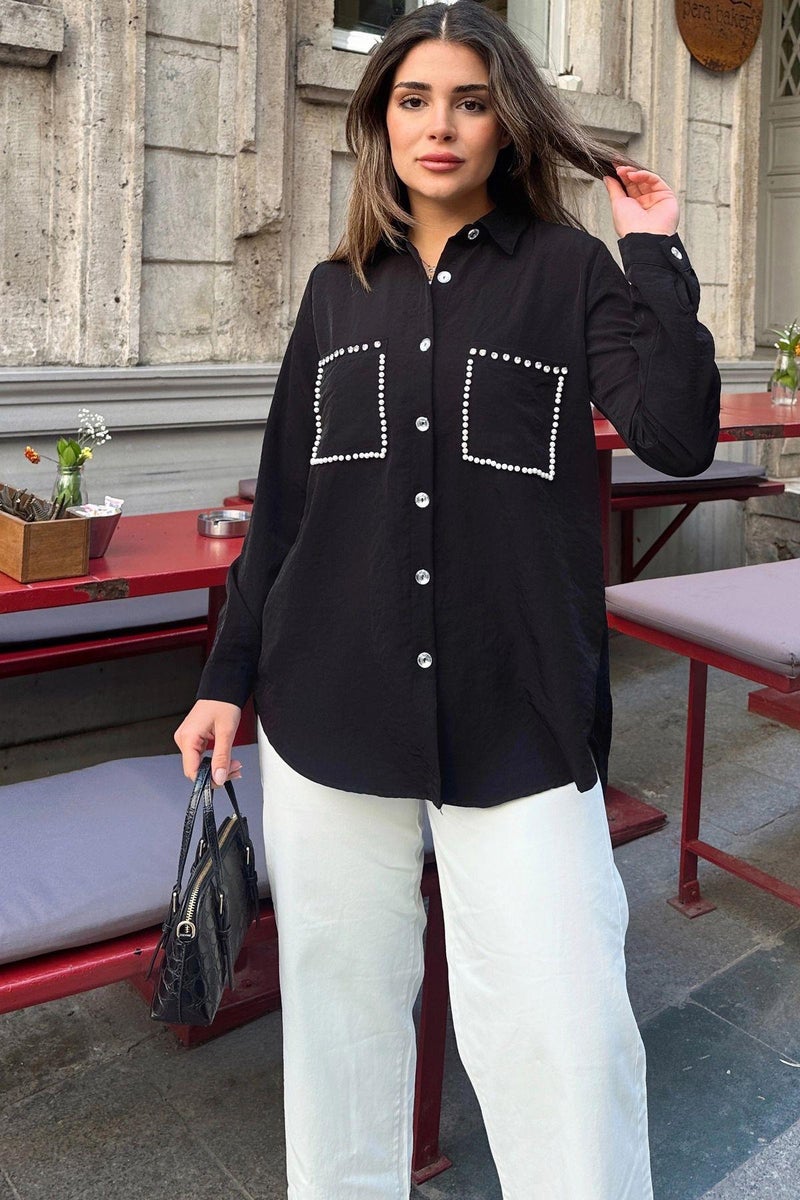 Weshaya Shirt Women Black - Image 4
