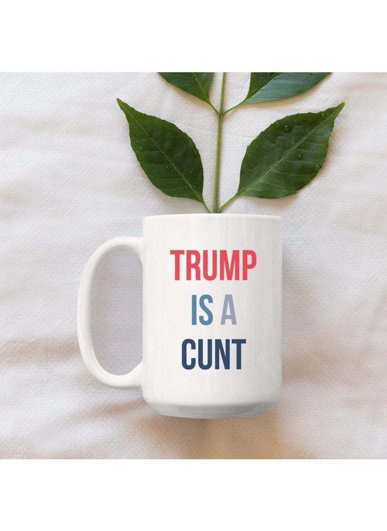 Bexdore - Trump Is A*** Mug, Anti-Trump Coffee Mug, Funny Democrat Gift, English Mug - Image 1