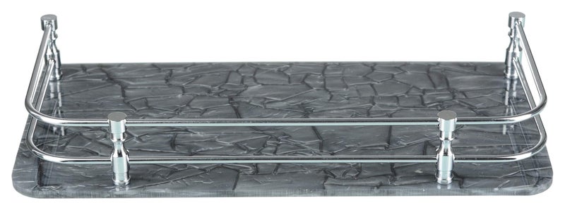 Spiry 12x6 Inch Acrylic Wall Mount Bathroom Shelf(Pack of 2,Grey) - Image 3