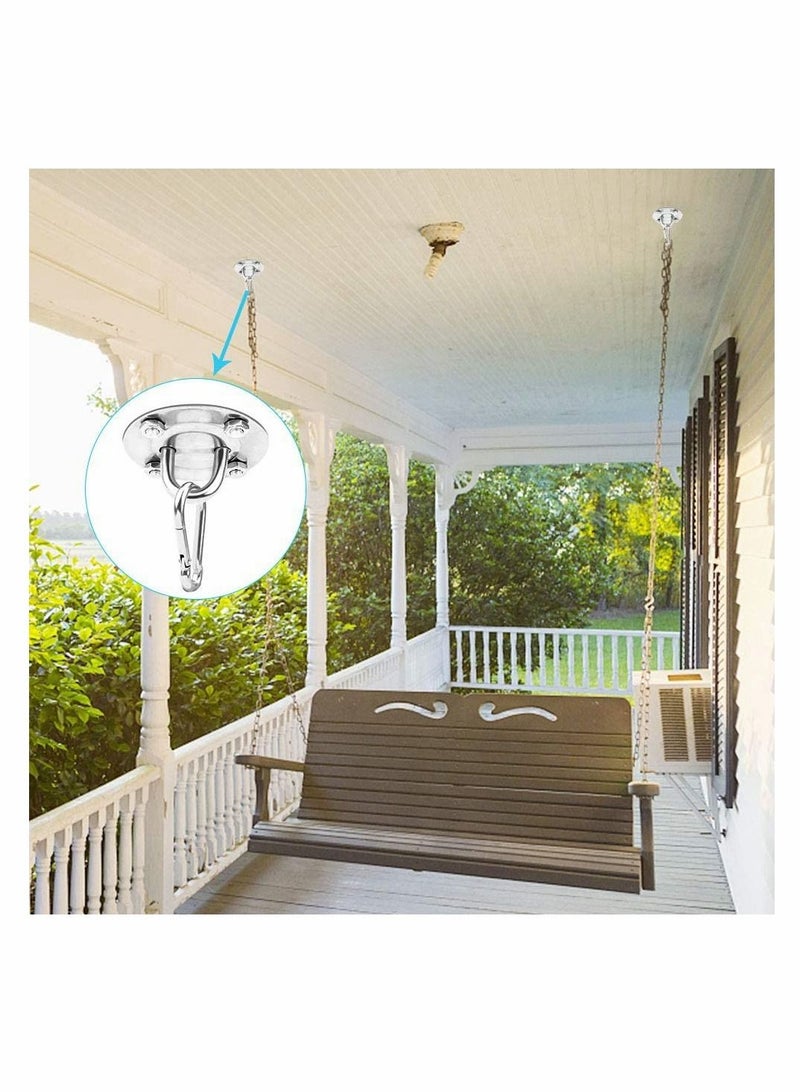SYOSI 2 Set Ceiling Hook, Hanging Chair Swing Hook Hammock Hanging Hooks Kit Stainless Steel Ceiling Mount Heavy Duty Hook for Porch Chair Yoga Hammock Gym Swing - Image 2