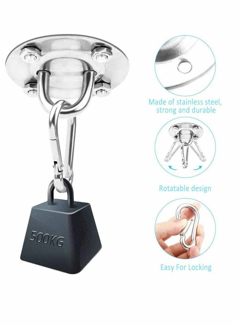 SYOSI 2 Set Ceiling Hook, Hanging Chair Swing Hook Hammock Hanging Hooks Kit Stainless Steel Ceiling Mount Heavy Duty Hook for Porch Chair Yoga Hammock Gym Swing - Image 4