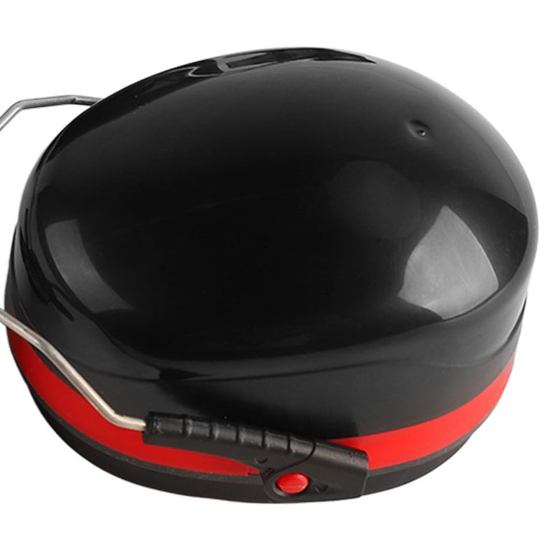 2Pcs Hard Hat Attachment Earmuff Noise Reduction Angle Adjustable Telescopic Helmet Earmuff Red Black - Image 2