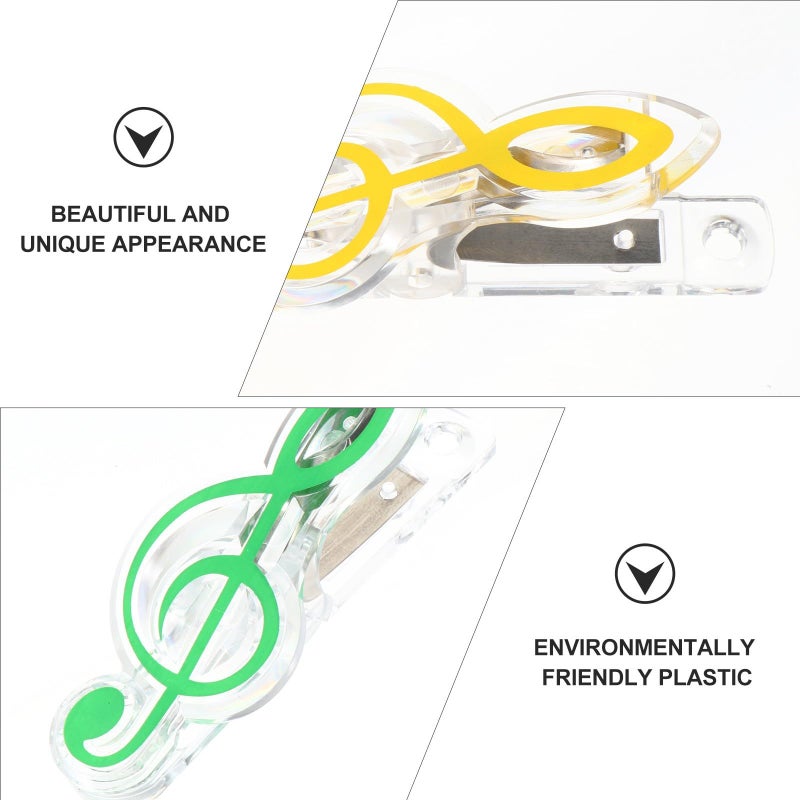 10 Pcs Plastic Music Page Clips Treble Clef Memo Holders Random Colors for Office Music Stand - Image 4