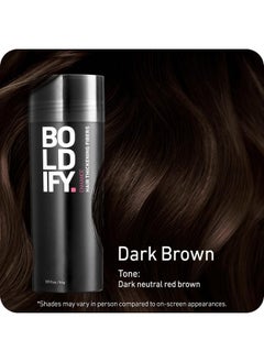 Boldify Hair Fibers (56G) Fill In Fine And Thinning Hair For An Instantly Thicker & Fuller Look - Best Value & Superior Formula -14 Shades For Women & Men - Dark Brown  - Image 1