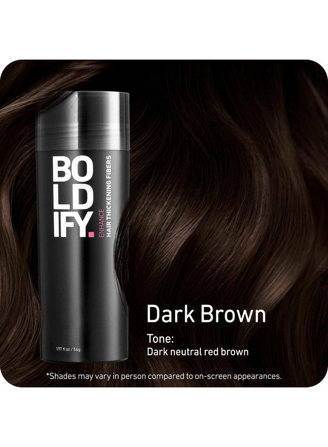 Boldify Hair Fibers (56G) Fill In Fine And Thinning Hair For An Instantly Thicker & Fuller Look - Best Value & Superior Formula -14 Shades For Women & Men - Dark Brown - Image 1