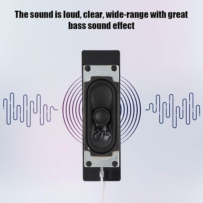 Black ABS 10W TV Speaker Unit With Great Bass Effect 2Pcs 8 Ohm Loudspeaker For LCD TV - Image 2