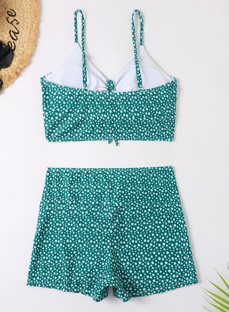 Loquat 2 Piece Boxer Swimsuit Beach Bikini Green - Image 2