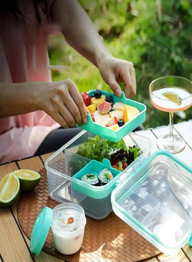 MIXEN Lunch Box 3 Compartment Leak-Proof BPA Free Stainless Steel, Lunch Box for Kids, School & Office, Large-Capacity Sealed Food Storage Container, Bento Box - Image 2