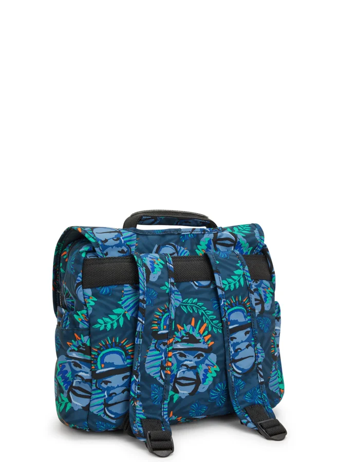 kipling Small School Bag with Adjustable Straps Unisex Blue Monkey Fun Codie S