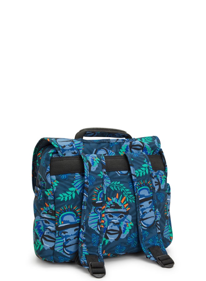 kipling Small School Bag with Adjustable Straps Unisex Blue Monkey Fun Codie S - Image 2