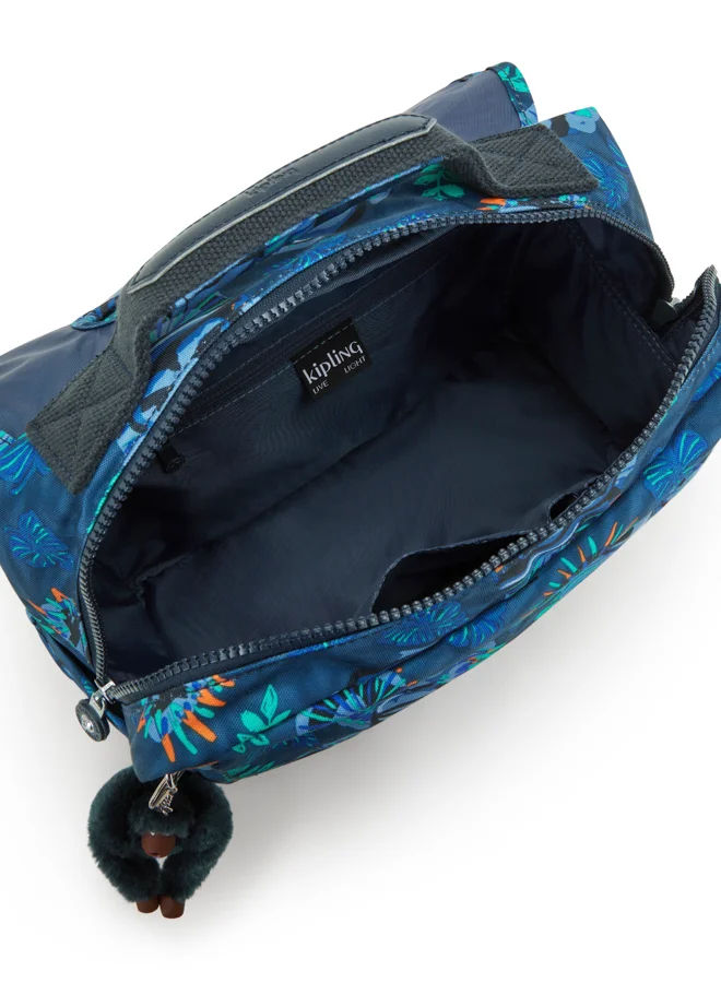 kipling Small School Bag with Adjustable Straps Unisex Blue Monkey Fun Codie S