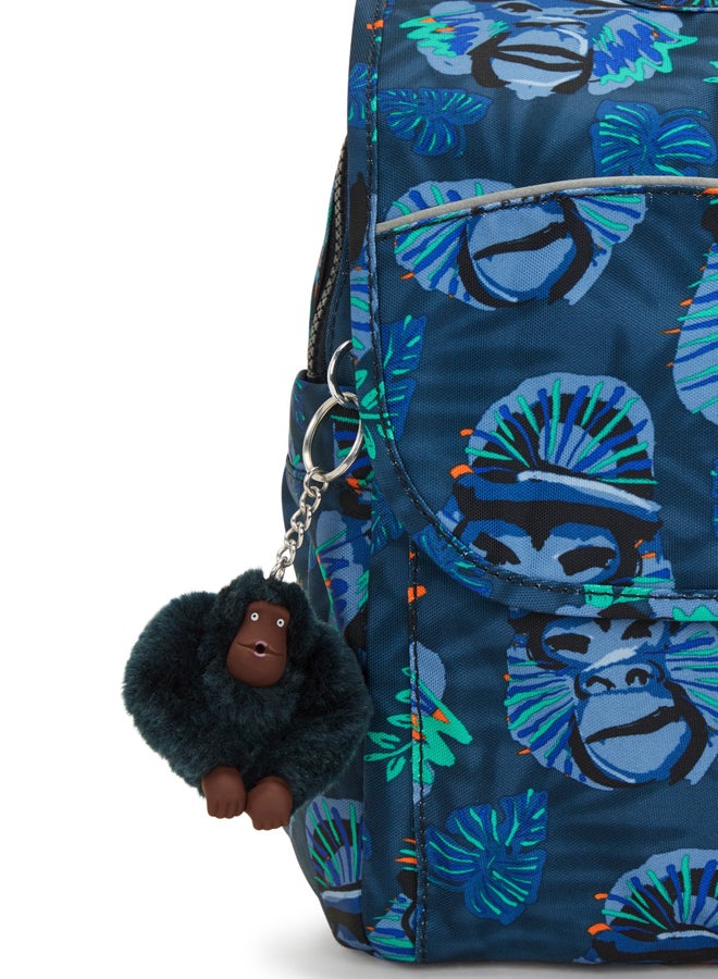 kipling Small School Bag with Adjustable Straps Unisex Blue Monkey Fun Codie S - Image 5