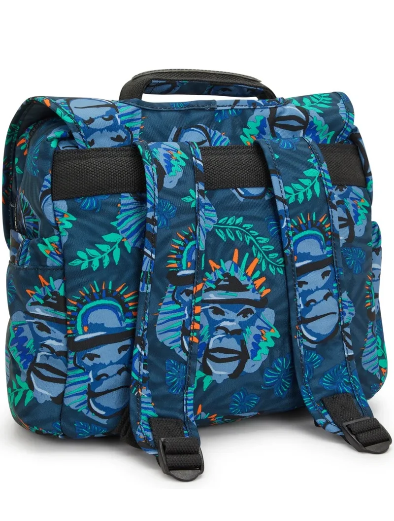 kipling Codie S Small Unisex School Bag With Adjustable Straps - Blue Monkey Fun