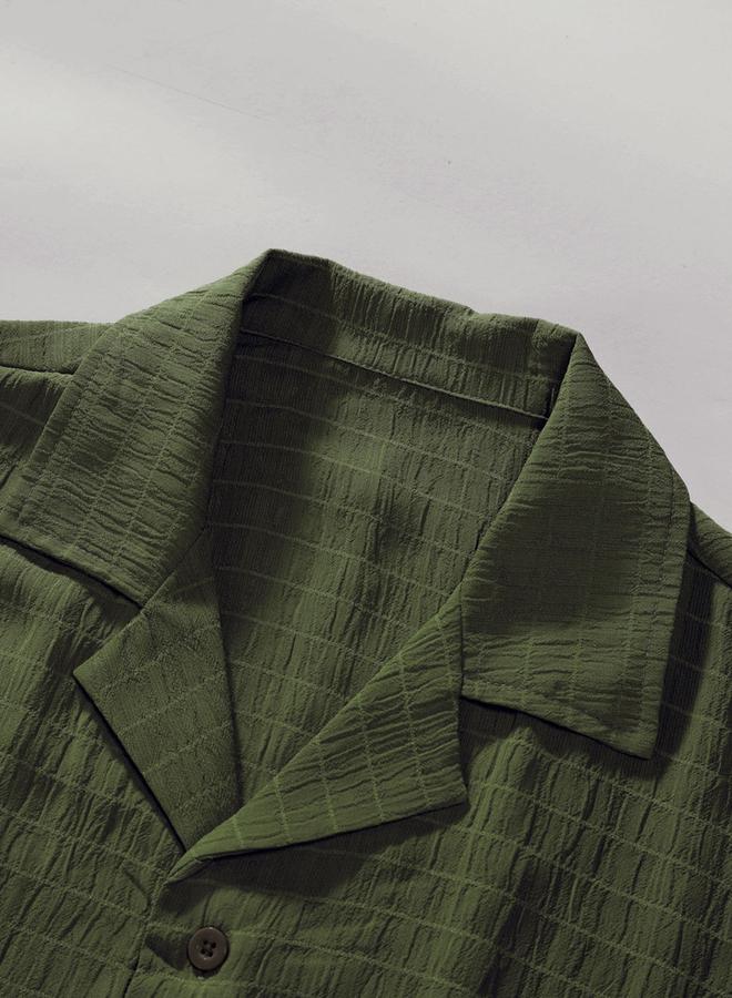 Take Two Texture Short Sleeve Buttoned Shirt - Image 3