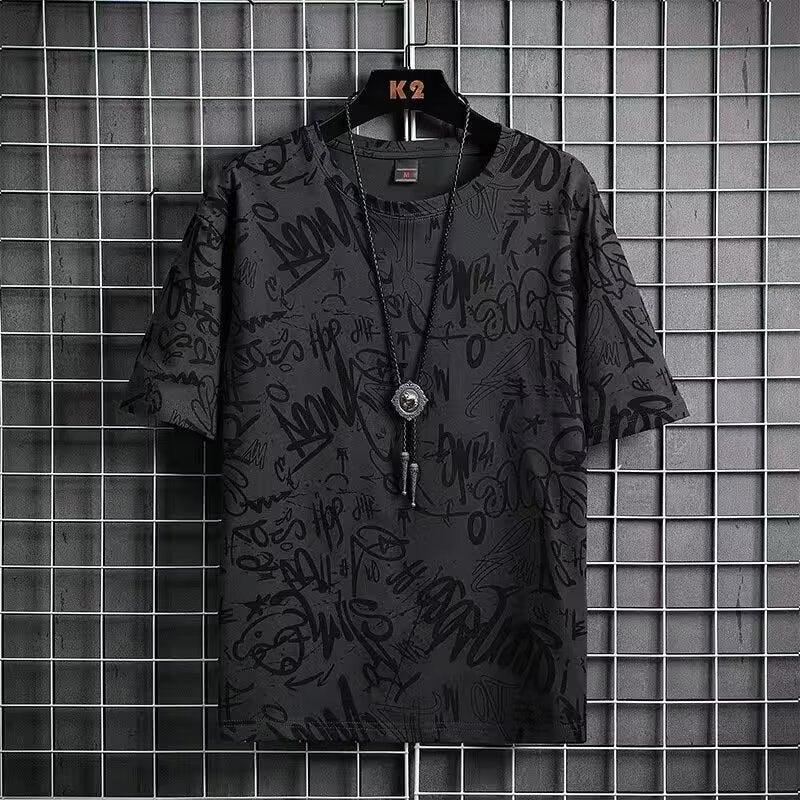 Source Manufacturers New Short-Sleeved T-Shirt Men'S Summer Thin Ice Silk Breathable Trend T-Shirt Tide Brand Ins Boys - Image 4