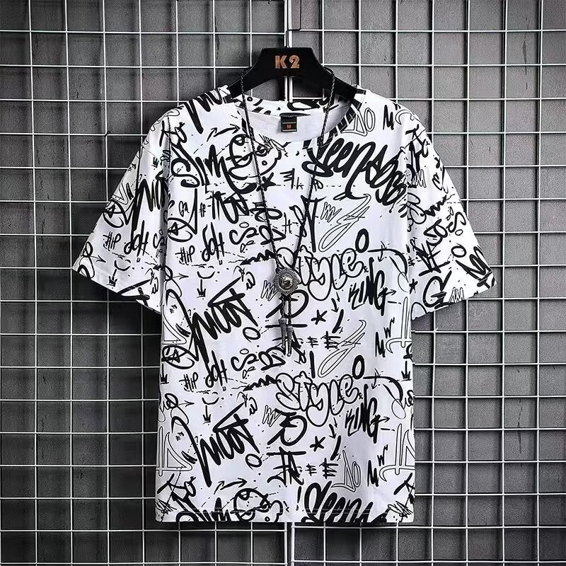 Source Manufacturers New Short-Sleeved T-Shirt Men'S Summer Thin Ice Silk Breathable Trend T-Shirt Tide Brand Ins Boys - Image 3