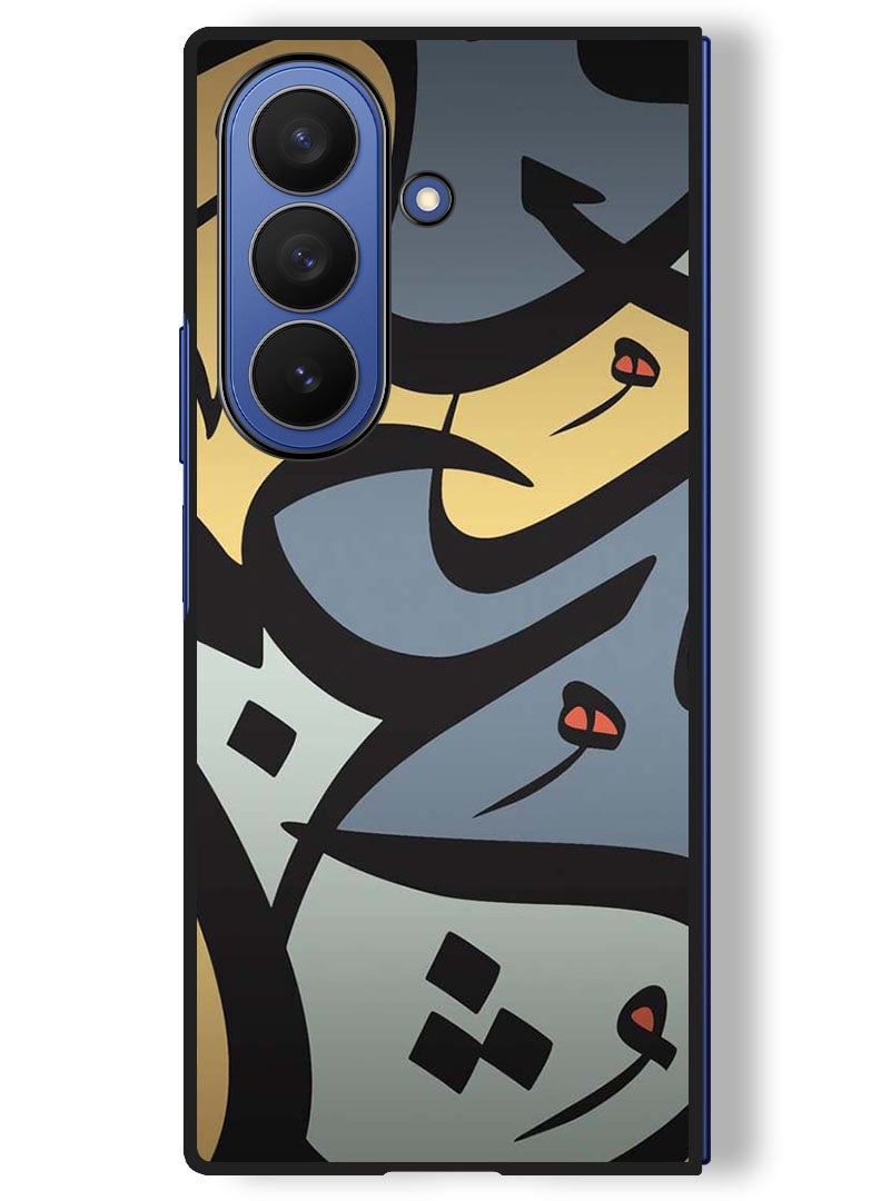 Theodor Case Compatible with Samsung Galaxy Z Fold 7 - 8 Inch Protection Shockproof Bumper Cover Arabic Design - Image 1