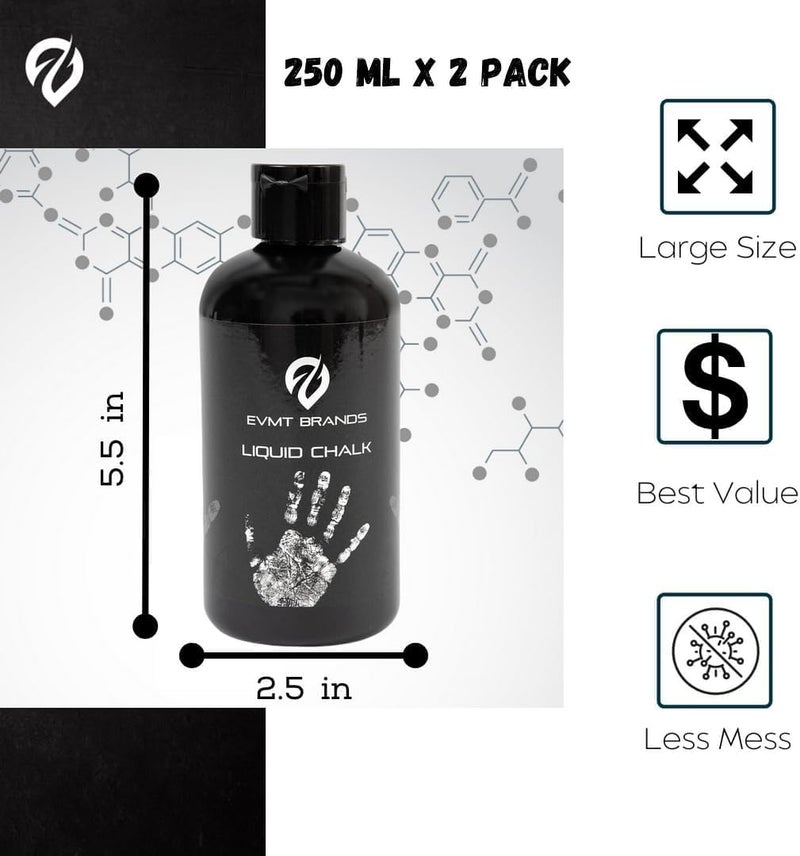 EVMT Brands Liquid Chalk, Mess Free Gym Chalk for Weightlifting, Gymnastics, Rock Climbing, Dancing, and Lifting. Sweat Resistant and Long Lasting for Stronger Hand Grip. Package May Vary. - Image 3