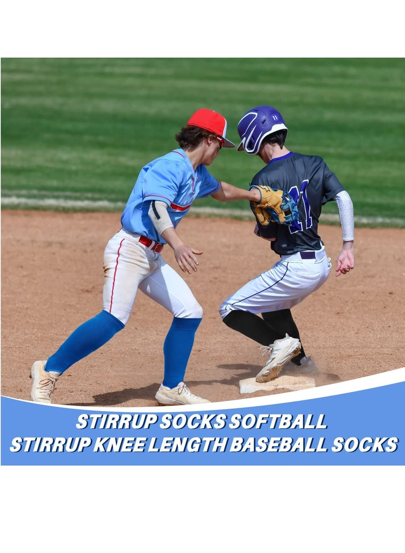 SYOSI 2 Pair Stirrup Socks, Baseball Softball Stirrup Socks, Soccer Socks Baseball Socks Over The Calf For Men Women (2 Colors)  - Image 3